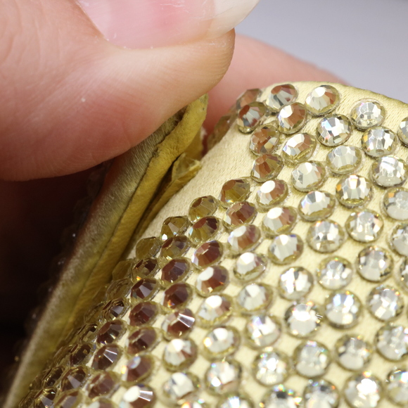 Prada 38 Yellow Crystal Strassed Ciabatte Logo Calzature Donna  Flat Slides E715 - Picture 4 of 13